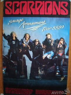 Плакат scorpions savage amusement tour 1988
