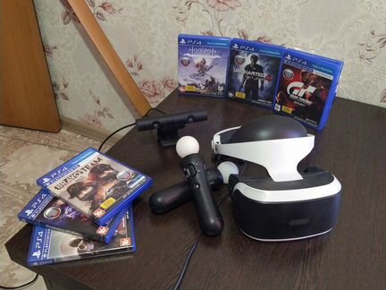 Шлем виртуальной реальности PlayStation VR + игры