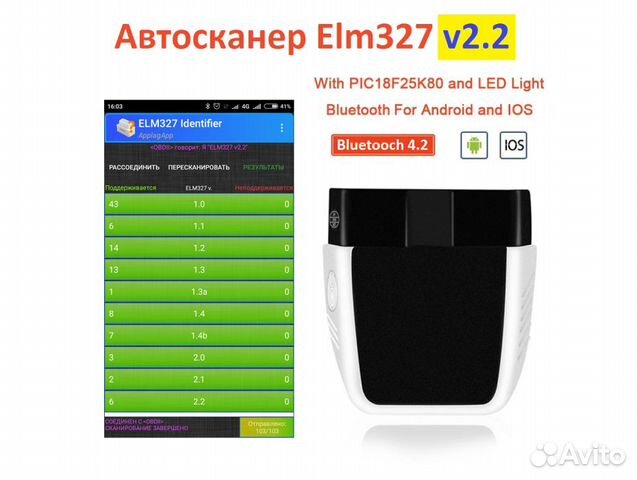ELM327 v2.2 Bluetooth 4.2 - iOS, iPhone