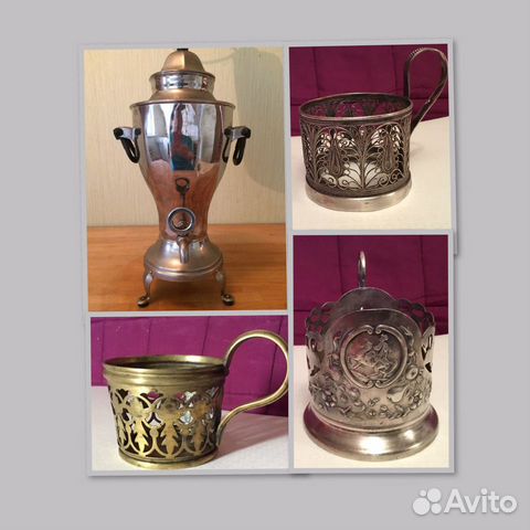 Подстаканники Варшава Gebr Buch 19в /самовар СССР