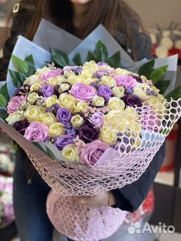 Цветы 101 роза стабилизированые с доставкой букет