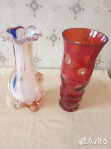 Вазы Цветное стекло. Ретро СССР