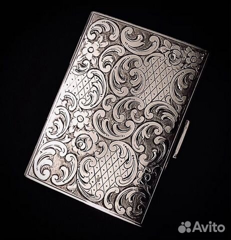 Портсигар старинный серебро Германия