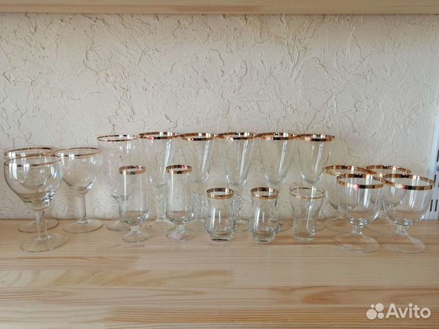 Фужеры СССР с золотым ободком