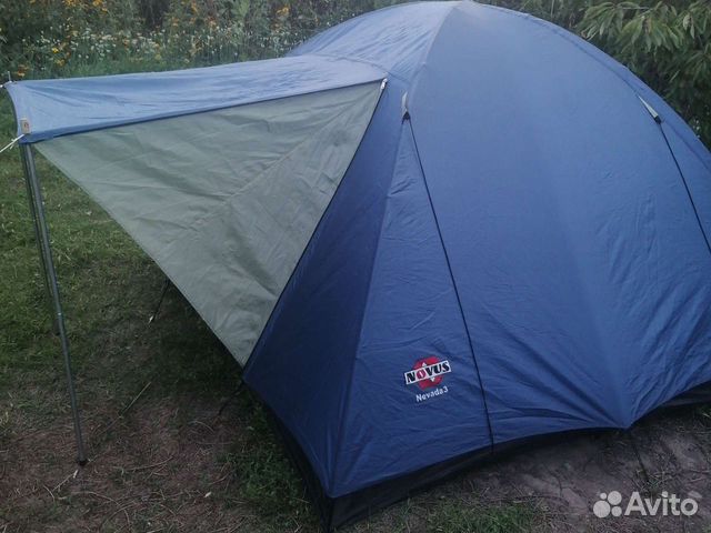 Палатка оранж и синяя Новус. 3х мест. Продам арен