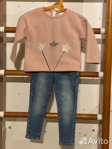 Костюм для девочки, джинсы, свитер