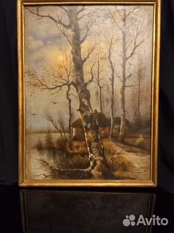Картина старинная, маслом на холсте