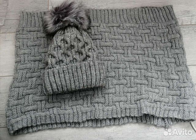 Комплект шапка и снуд женский