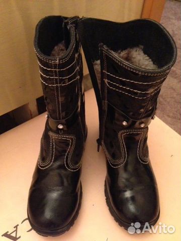 Кожаные сапоги на натур. меху