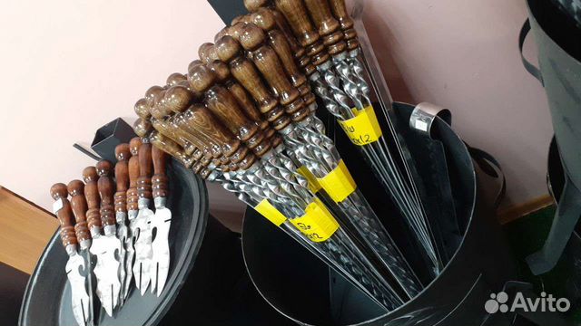 Шампура с ручкой из бука 50см