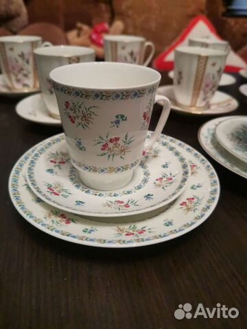 Чашка с блюдцем лфз костяной фарфор