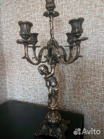 Старинный канделябр-подсвечник 19 век