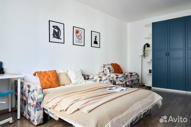 

1-к. квартира, 38 м², 2 кровати