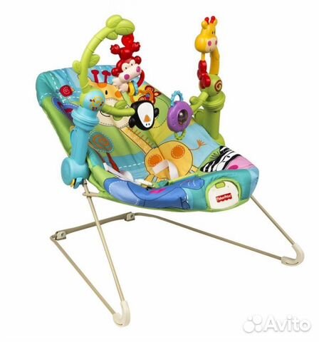 Шезлонг детский Fisher-Price Тропический лес Шезлонг детский Fisher-Price Тропический лес