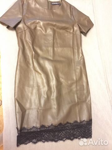 Платье экокожа с кружевом Платье экокожа с кружевом