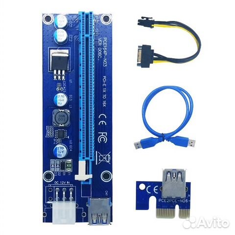 Райзер, рейзер, raiser в наличии pci-e x1-x16 usb