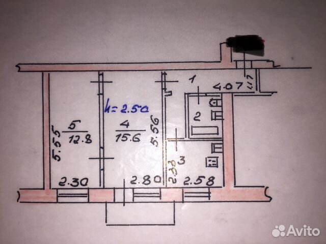 2-к квартира, 44.9 м², 4/5 эт.