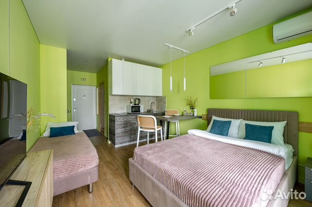 

Квартира-студия, 28 м², 2 кровати