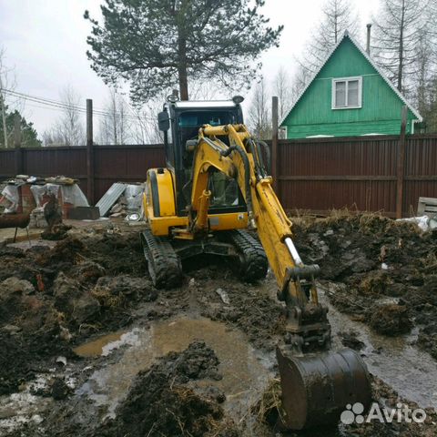 Аренда миниэкскаватор глубина копания 2,8 метра