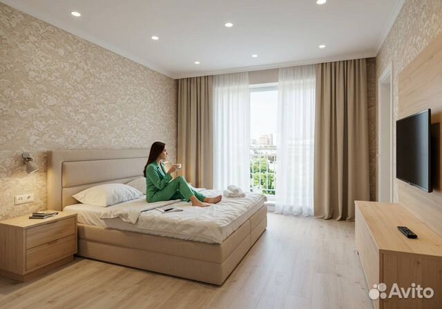 

1-к. квартира, 43 м², 2 кровати