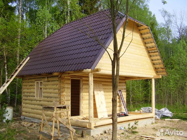 Сруб 4х6 с открытой террасой 2 метра Сруб 4х6 с открытой террасой 2 метра