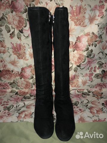 Сапоги высокие натуральная замша, разм 37 Сапоги высокие натуральная замша, разм 37