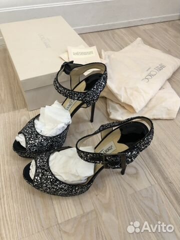 Босоножки Jimmy Choo 39 с глиттером Босоножки Jimmy Choo 39 с глиттером