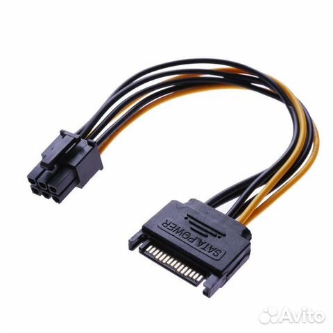 Переходник питания для видеокарты SATA - 6 Pin