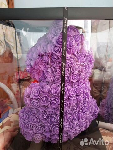 Медведь из роз большой,40 см новый.в упаковке