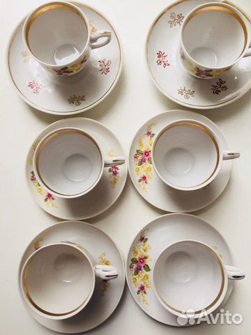 Кофейные чашки и блюдца фарфор винтаж СССР