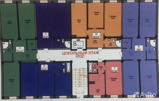 3-к квартира, 105.8 м², 5/10 эт.