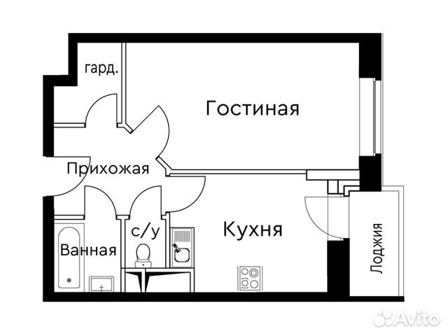 1-к квартира, 41.3 м², 16/25 эт. 1-к квартира, 41.3 м², 16/25 эт.