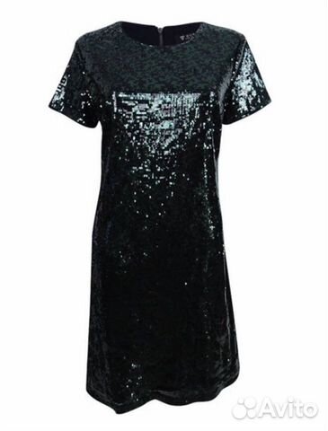 Черно зеленое вечернее платье в паетки Guess S Черно зеленое вечернее платье в паетки Guess S