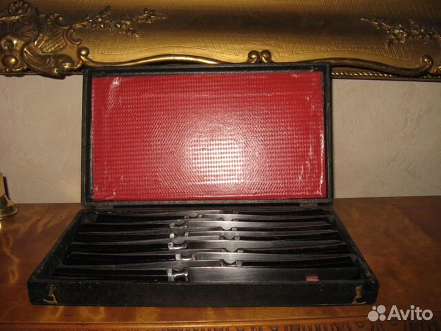 Антикварные ножи Riviere 12 штук мореный дуб