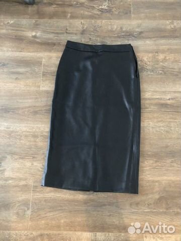 Юбка кожаная чёрная zara Юбка кожаная чёрная zara