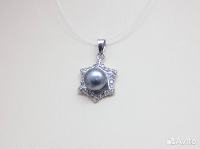 Серебряный кулон С жемчугом И цирконом 2,60 грамм