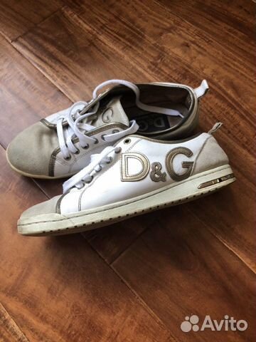 Кеды Dolce&Gabbana белые с бронзой. Оригинал
