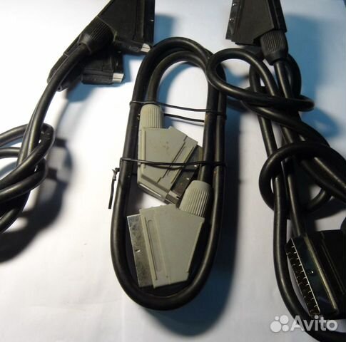 Кабель Скарт - Скарт черный хорошее состояние