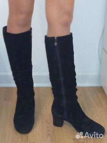 Сапоги зимние черные натуральные замша и мех р.38 Сапоги зимние черные натуральные замша и мех р.38