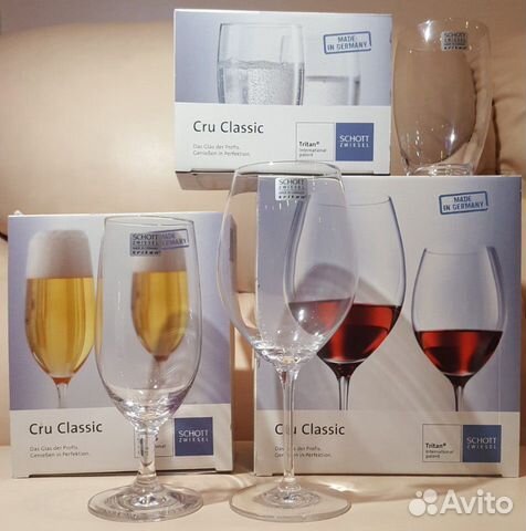 Бокалы для вина, пива и воды