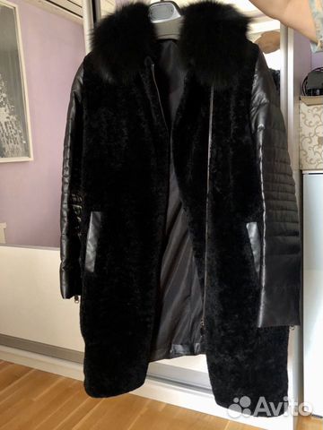 Дублёнка-пуховик женская из натуральной кожи