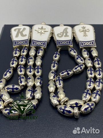 Золотые четки с эмалью