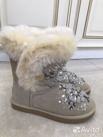 Угги натуральные новые стразы ручная работа