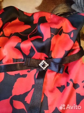 Платье праздничное пышное красно-черное