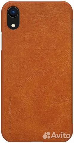 Чехол книжка iPhone XR коричневый