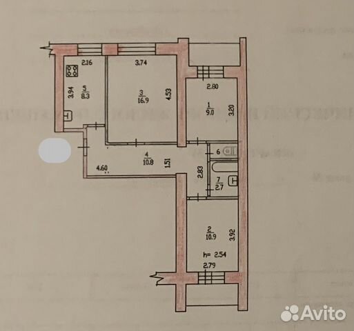 3-к квартира, 59.9 м², 2/10 эт. 3-к квартира, 59.9 м², 2/10 эт.