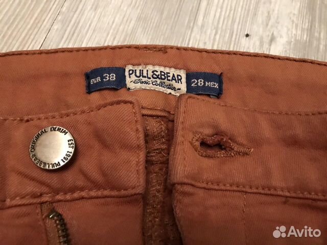 Джинсы pull&bear рыжие/коричневые, р-р S Джинсы pull&bear рыжие/коричневые, р-р S