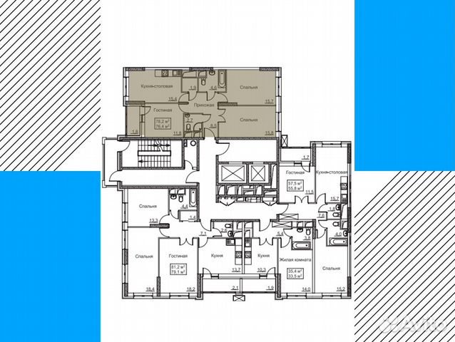 3-к квартира, 78.2 м², 12/22 эт.