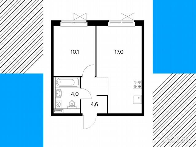 1-к квартира, 35.7 м², 14/25 эт. 1-к квартира, 35.7 м², 14/25 эт.