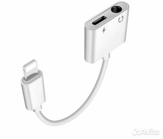 Переходник iPhone на AUX с кабелем на зарядку
